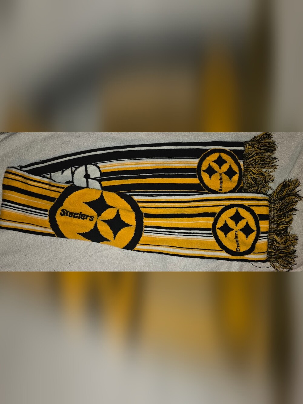 Steelers Black And Yellow Striped Knit Scarf